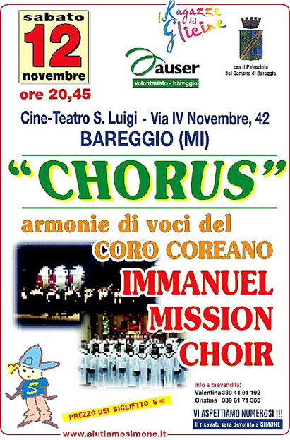 Volantino Chorus per Simone